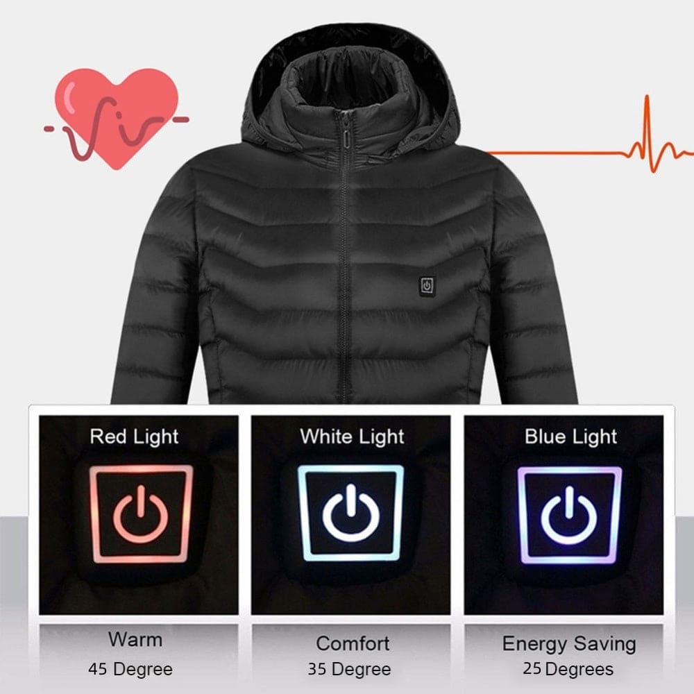 New 8/9 Zone Heated USB Jacket Coat