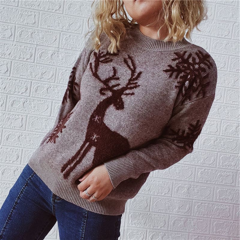 Women's Deer Knitted Christmas Sweater