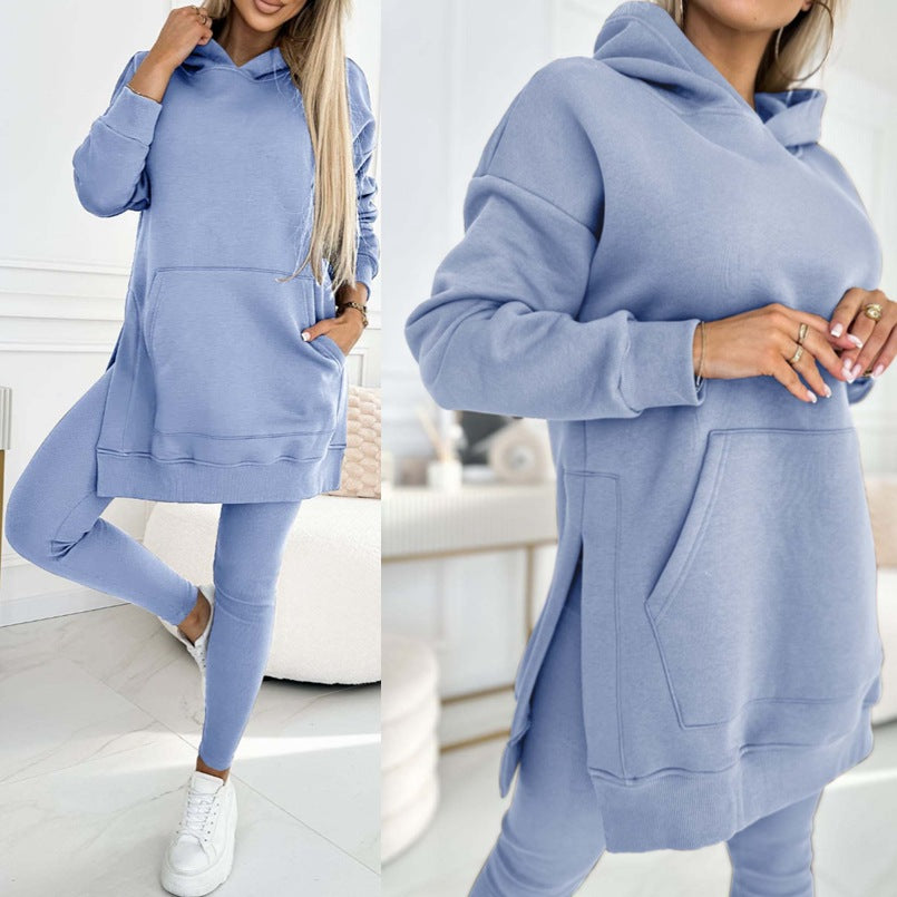 Cozy and Stylish Hooded Two-Piece Set