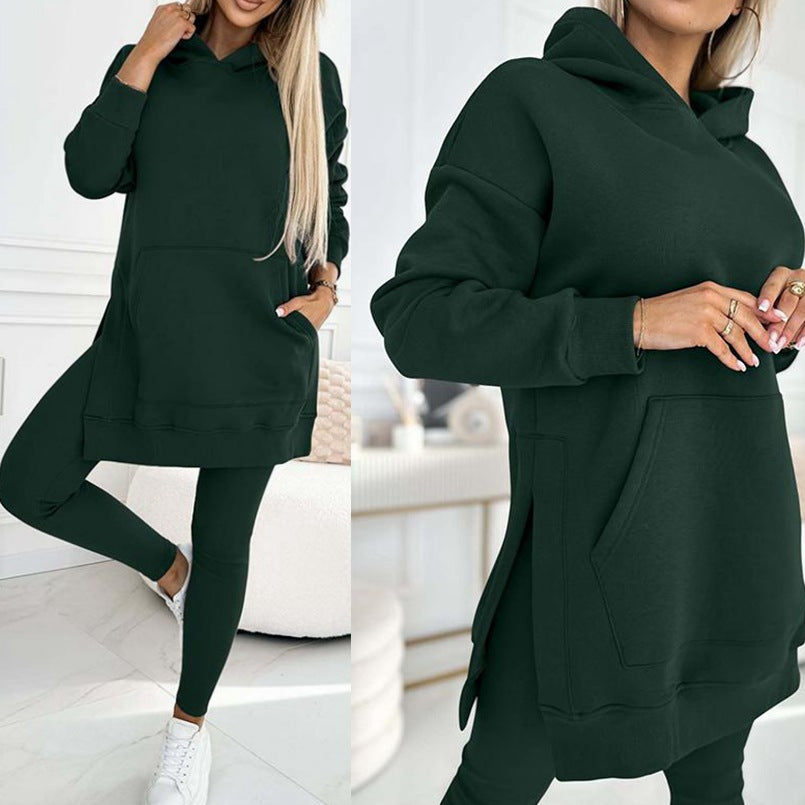 Cozy and Stylish Hooded Two-Piece Set