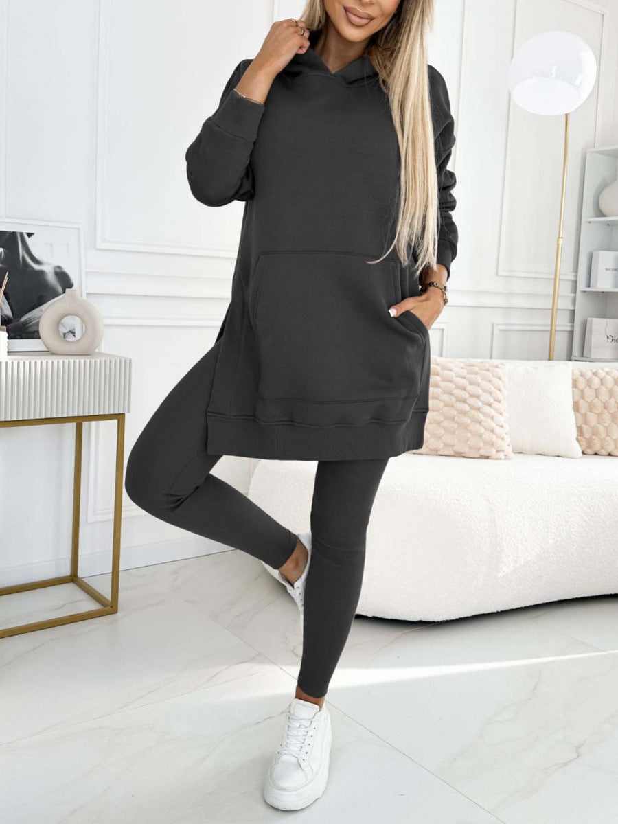 Cozy and Stylish Hooded Two-Piece Set