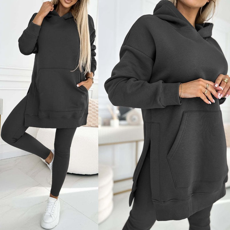 Cozy and Stylish Hooded Two-Piece Set