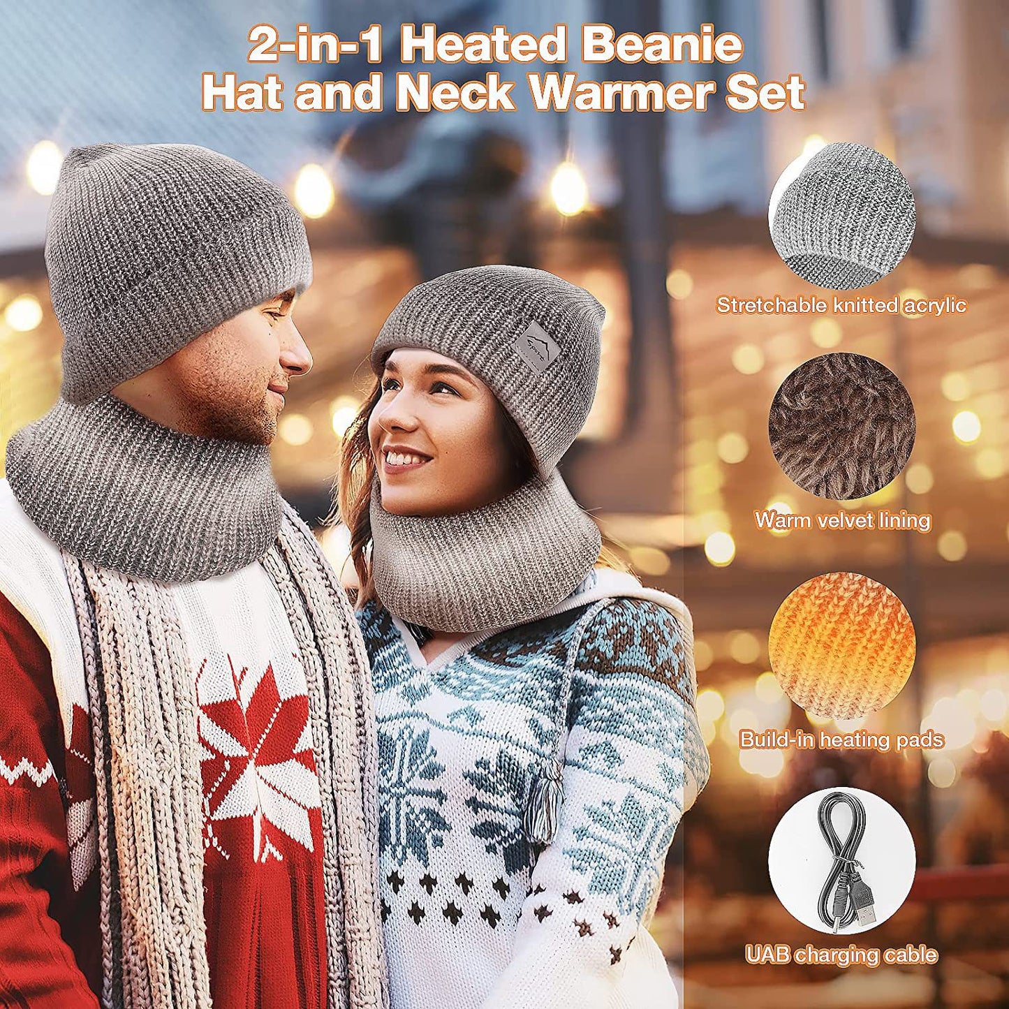 USB Electric Heated Hat and Scarf