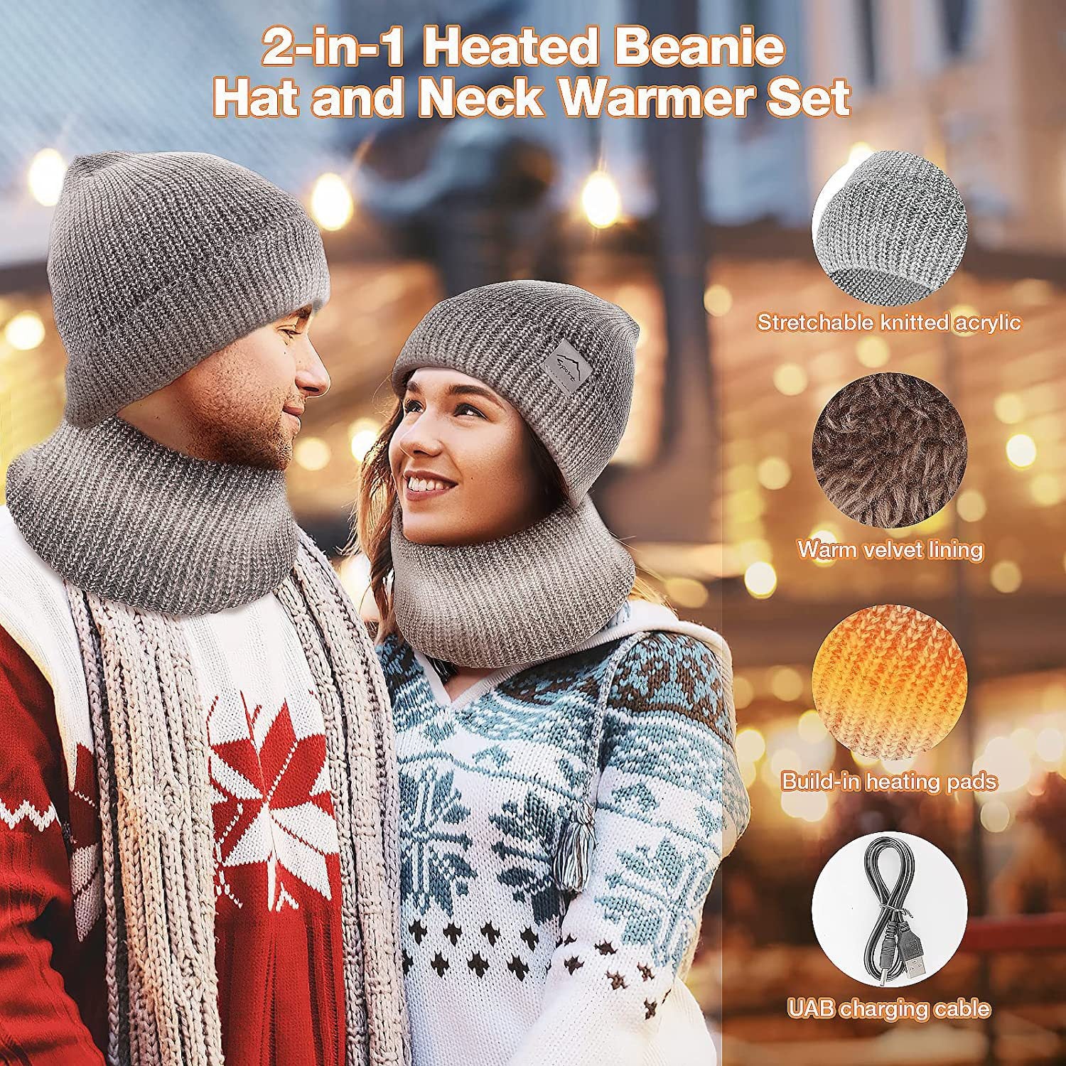 USB Electric Heated Hat and Scarf