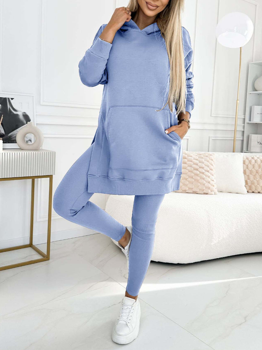 Cozy and Stylish Hooded Two-Piece Set