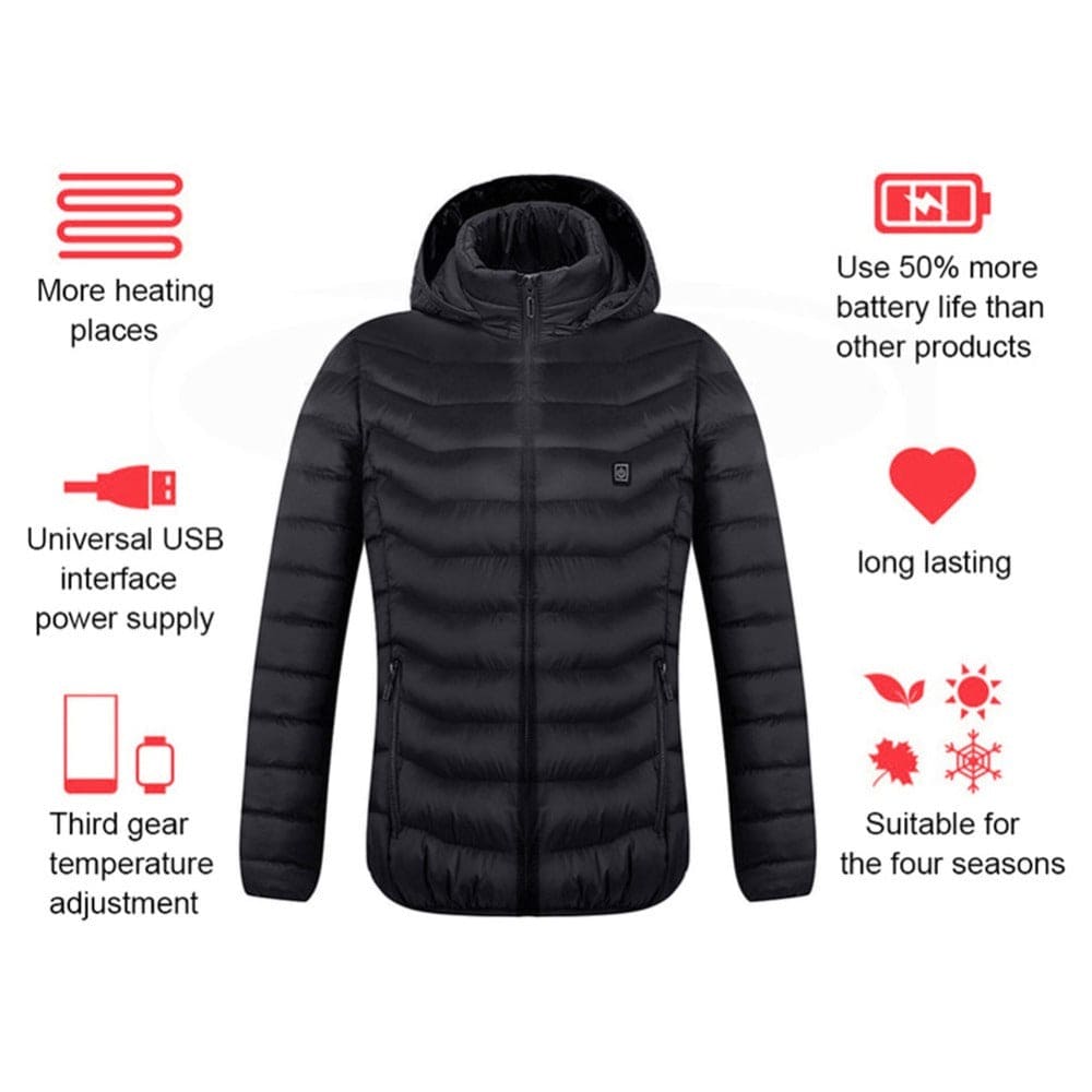 New 8/9 Zone Heated USB Jacket Coat