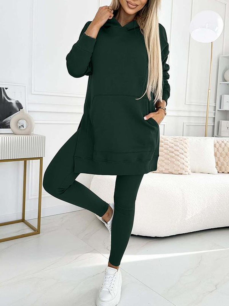 Cozy and Stylish Hooded Two-Piece Set