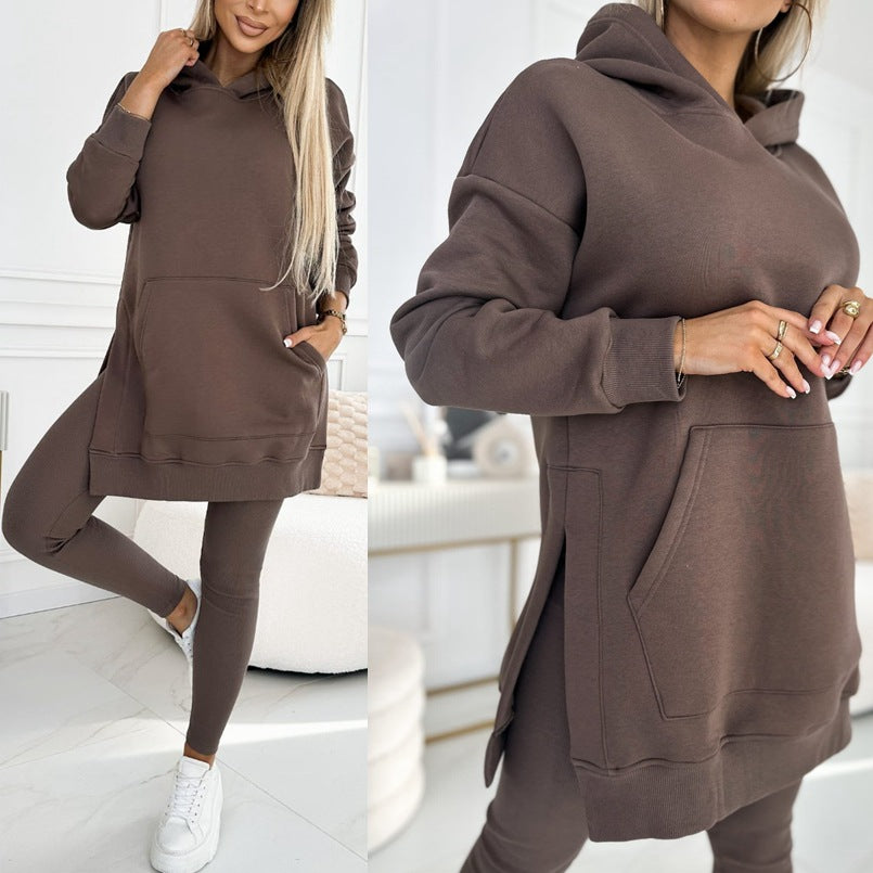 Cozy and Stylish Hooded Two-Piece Set