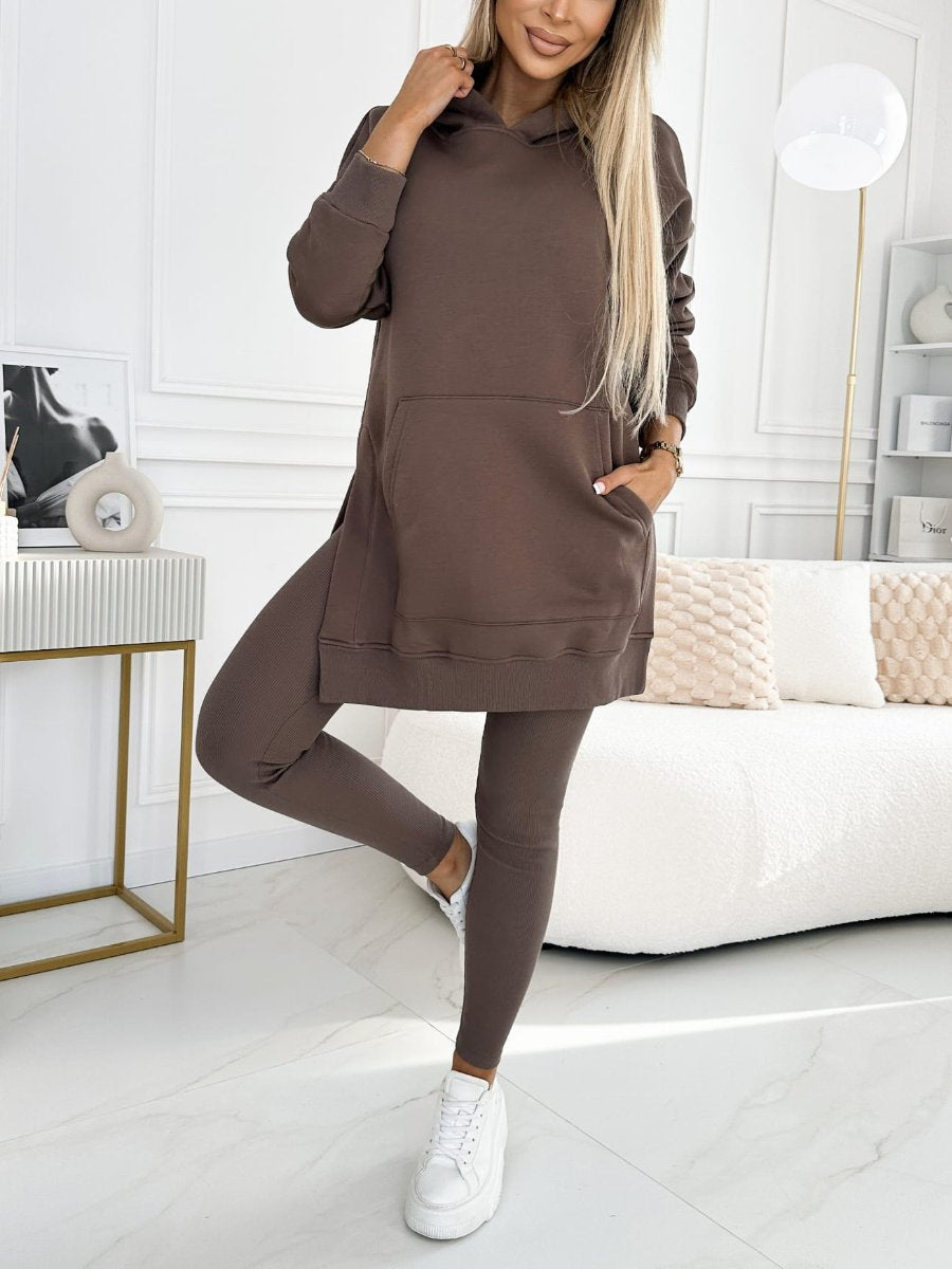 Cozy and Stylish Hooded Two-Piece Set